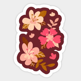 Pink hibiscus flowers Sticker